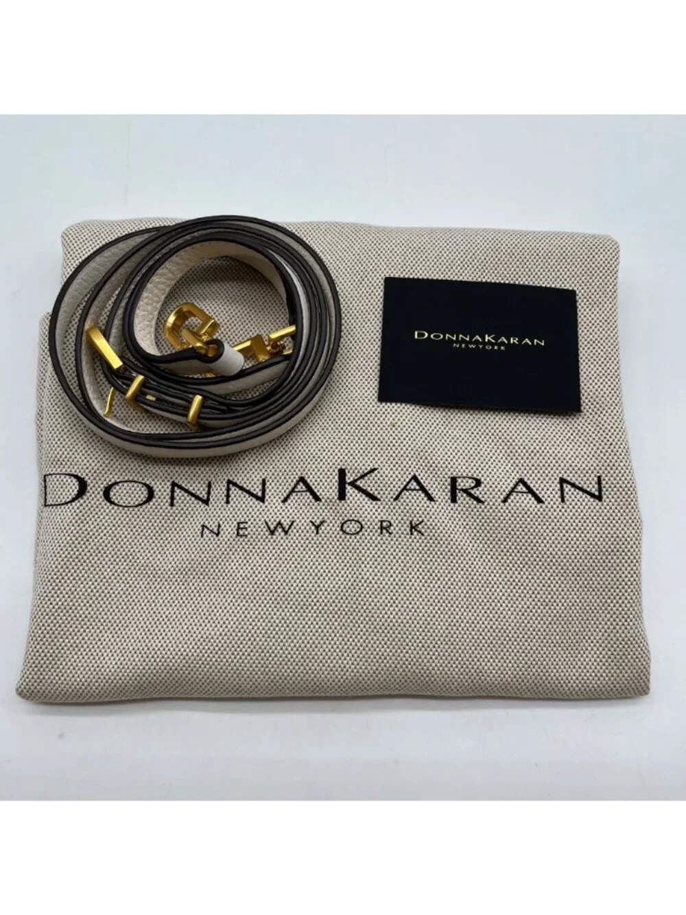 Donna Karan Brilliant White Pebbled Leather Amagansett Convertible Satchel Bag